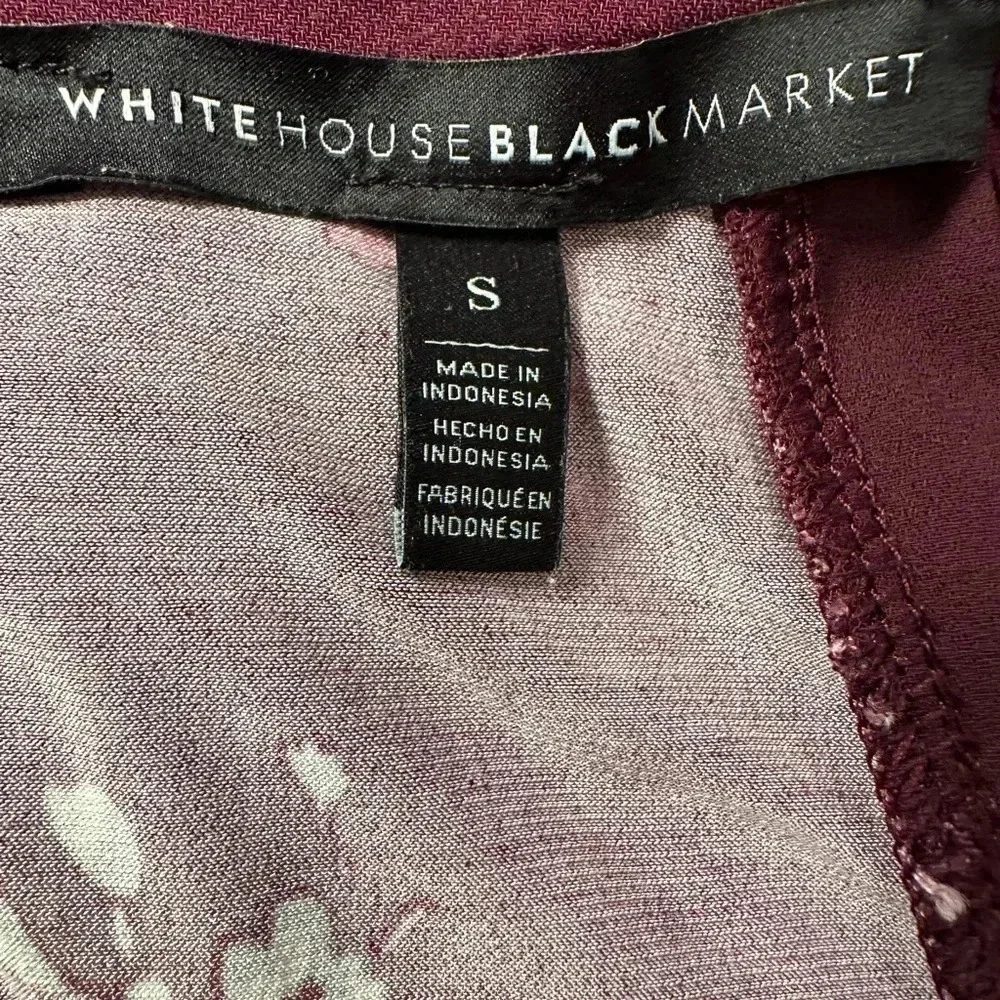 White House Black Market burgundy floral tank